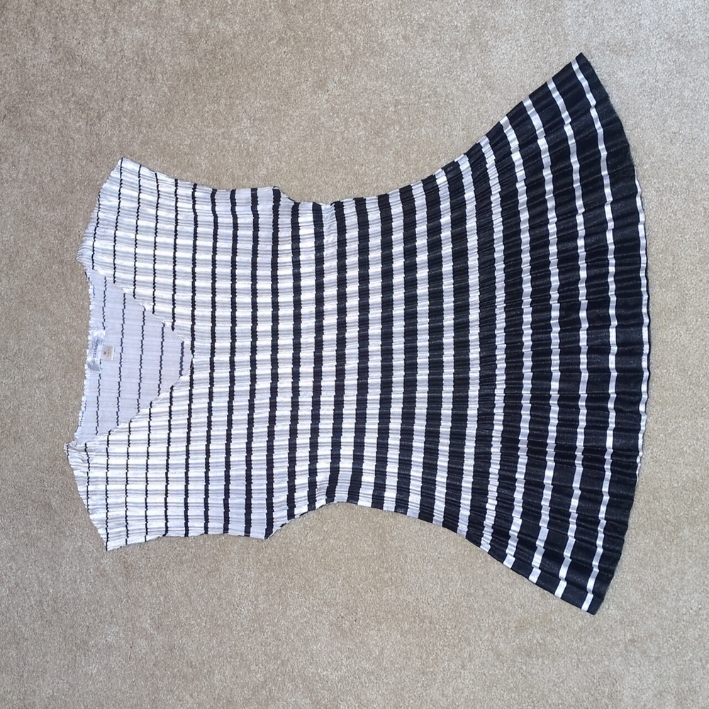 Dressbarn Black and White Striped Top